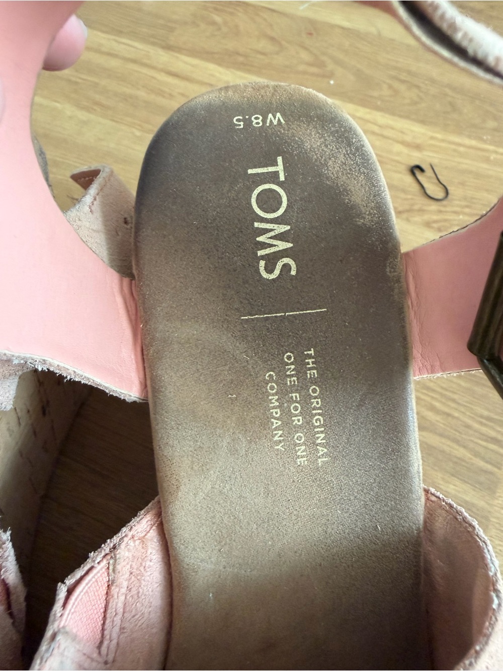 Toms Pink Suede Open-Toe Ankle Strap Wedge Sandals - Picture 2 of 5